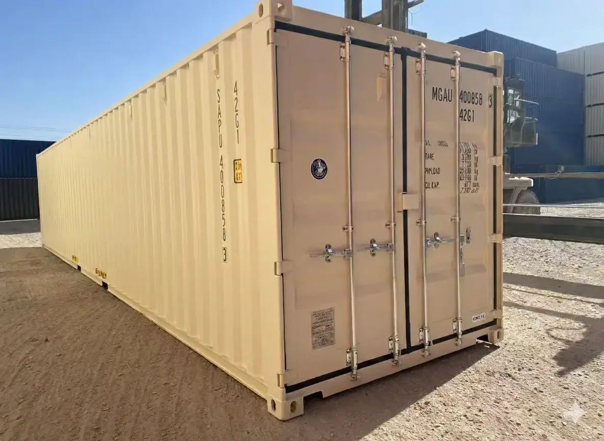 40ft standard shipping container – front door view