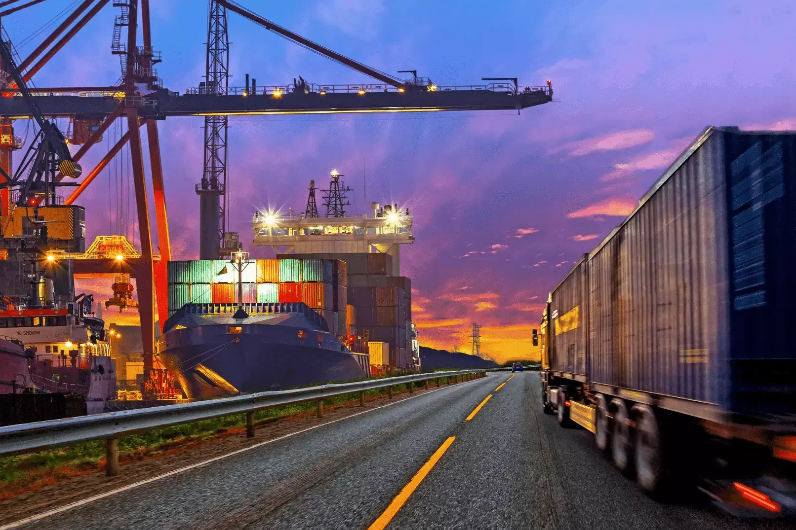 Shipping containers at port terminal